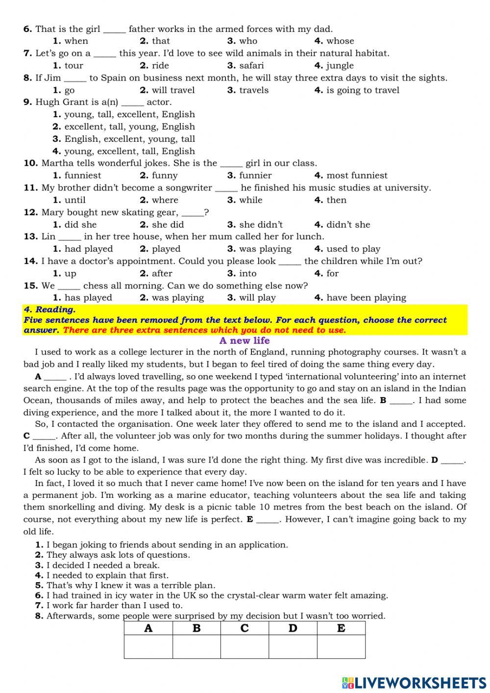 Spotlight 8 Task 8120