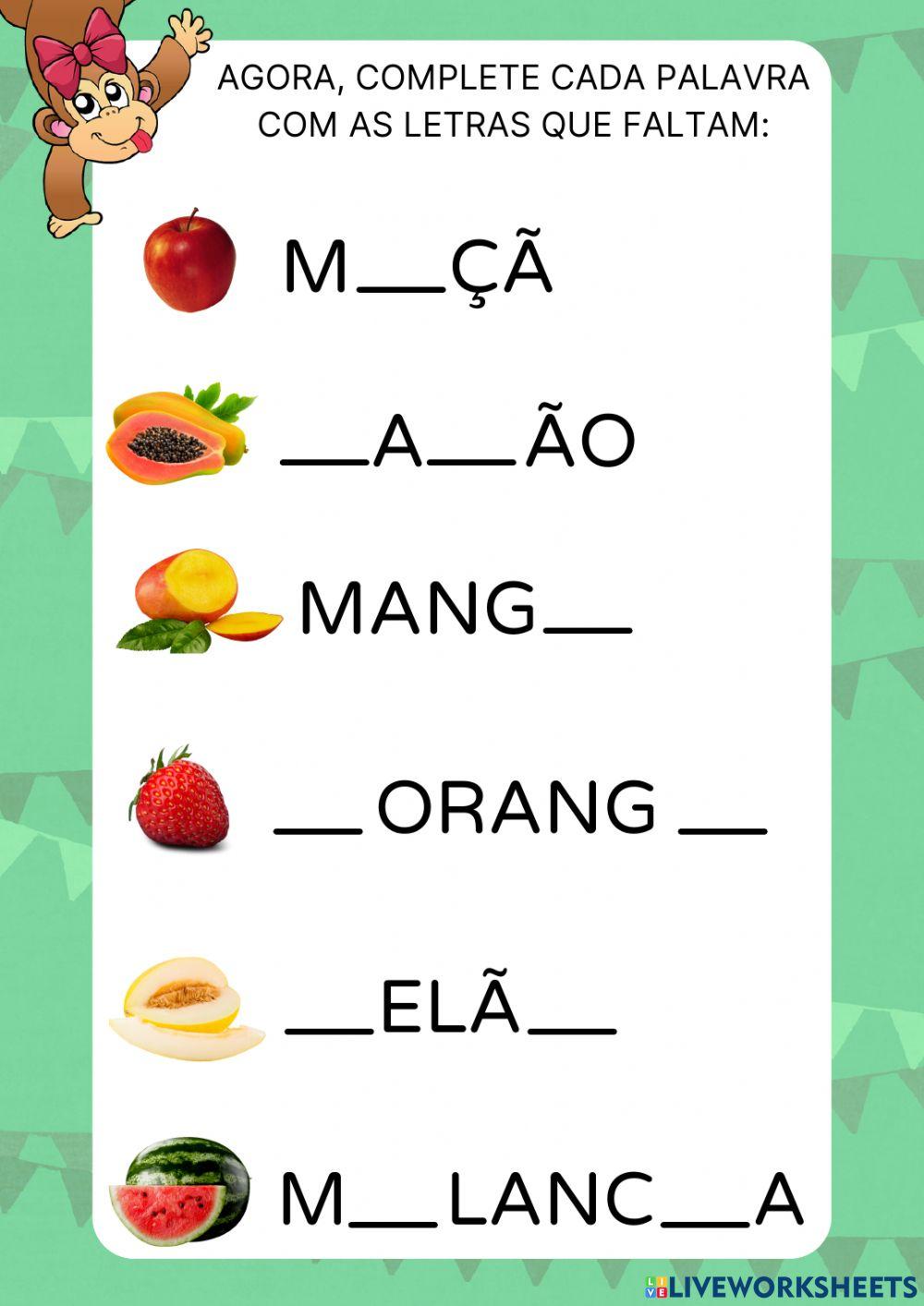 Frutas - letra m