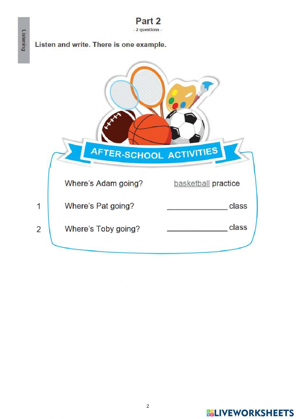 Listening Test ISS4- Theme 1- school