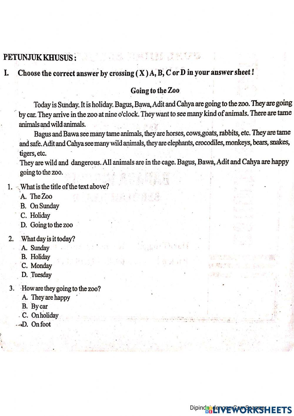 Formatif Bahasa Inggris Kelas 6