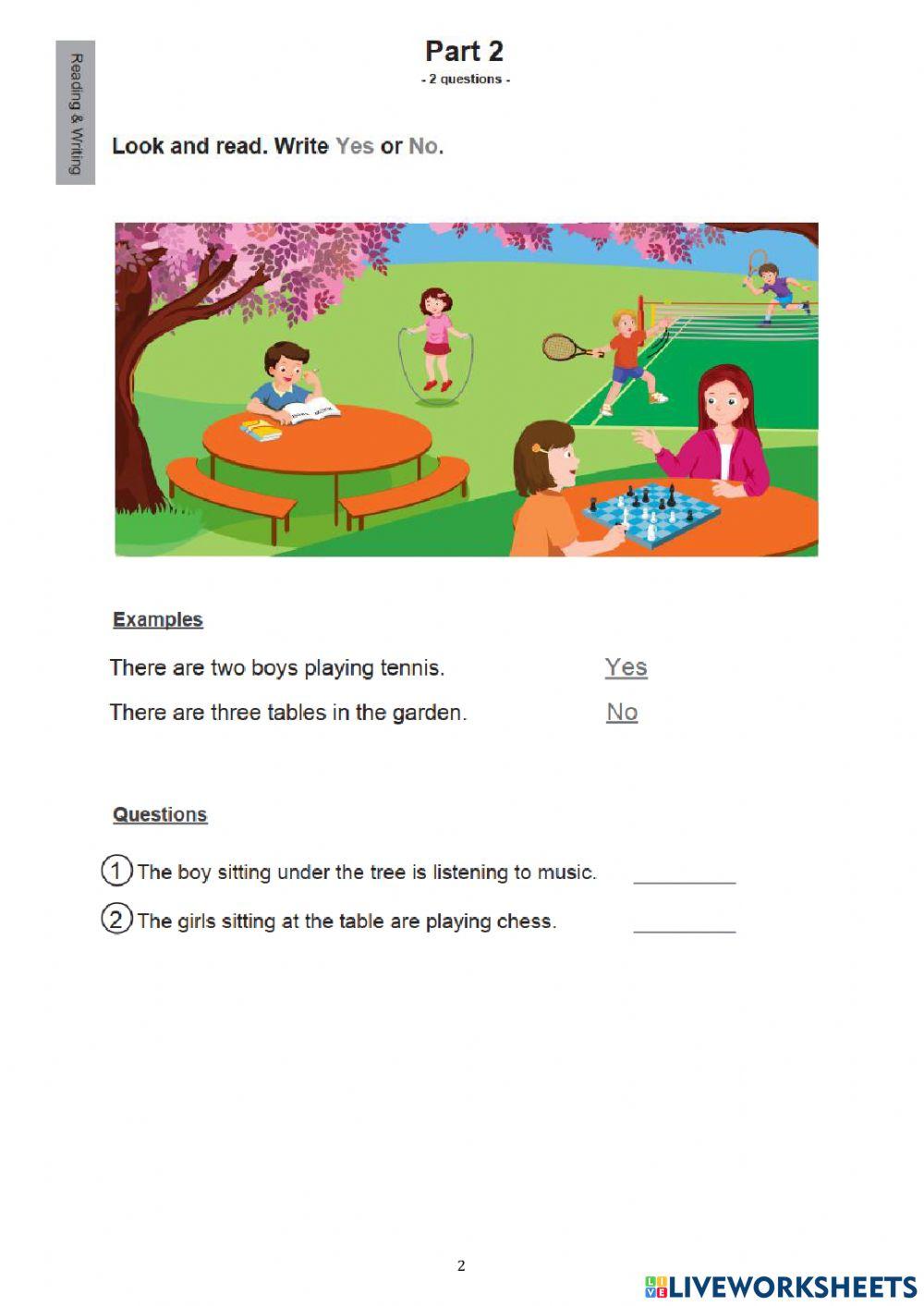 Reading and Writing Test ISS 4- Theme 1- SCHOOL