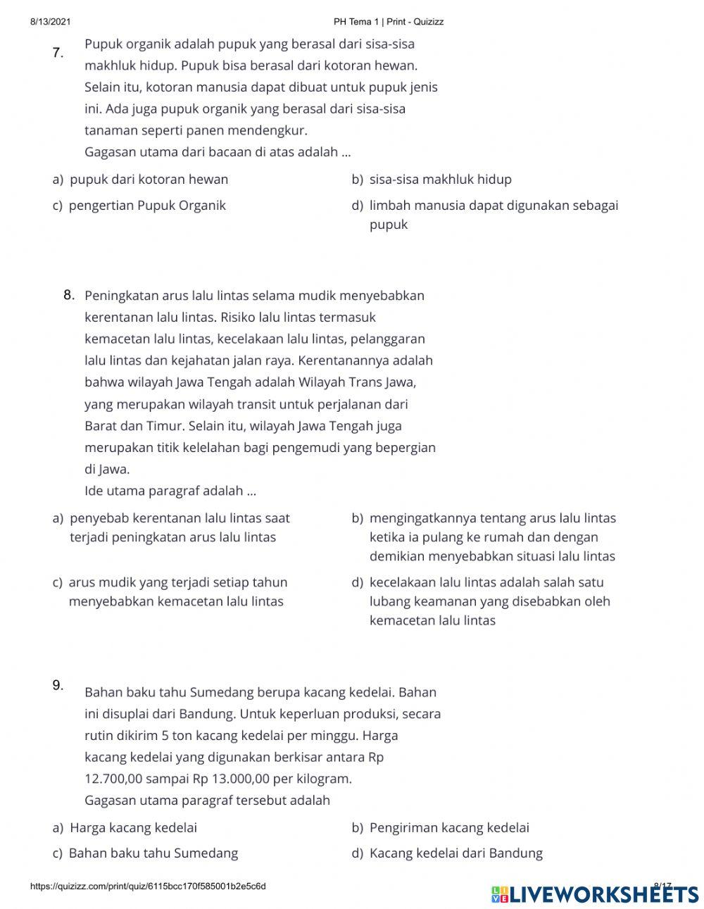 Remedial Bahasa Indonesia PH Tema 1