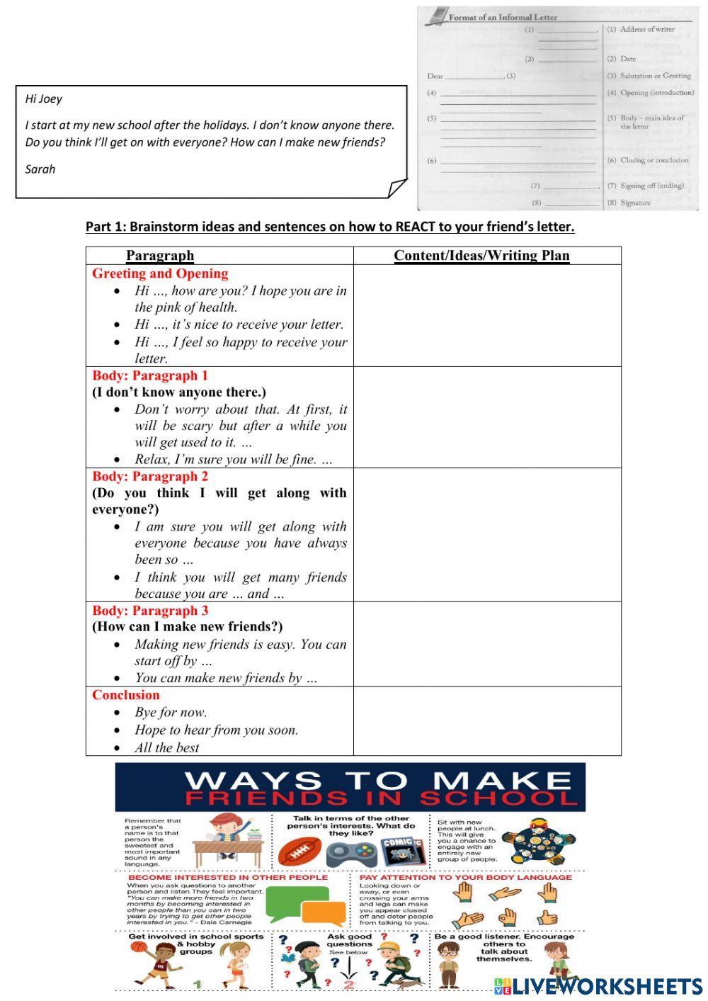 Informal Letter (Form 3 Unit 5 - Close Up Textbook)