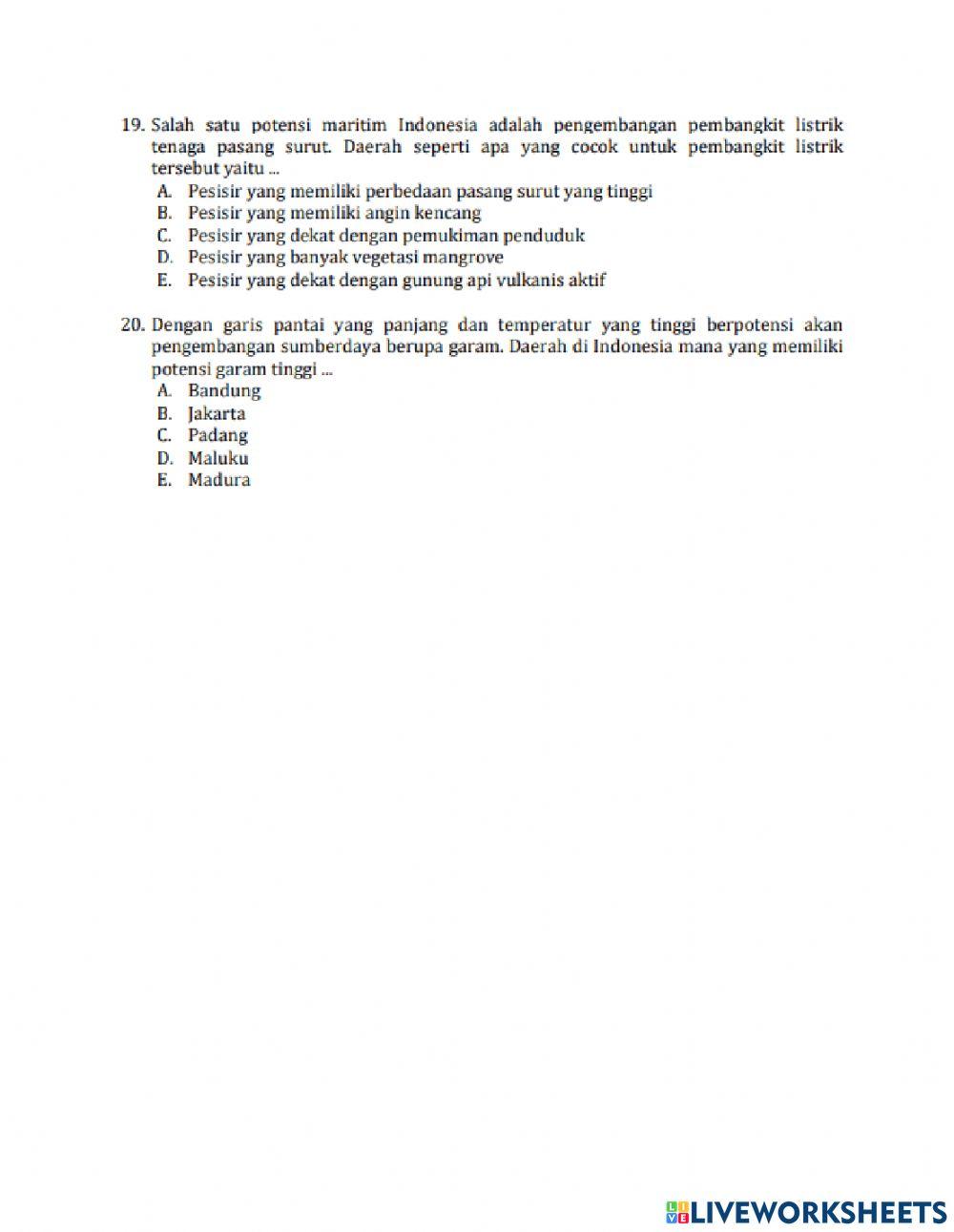 Post test posisi strategis indonesia sebagai poros maritim dunia