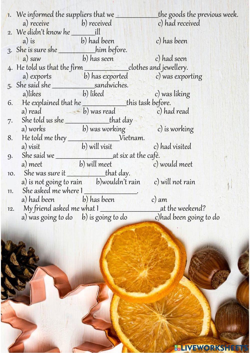 Sequence of Tenses - Reported Speech