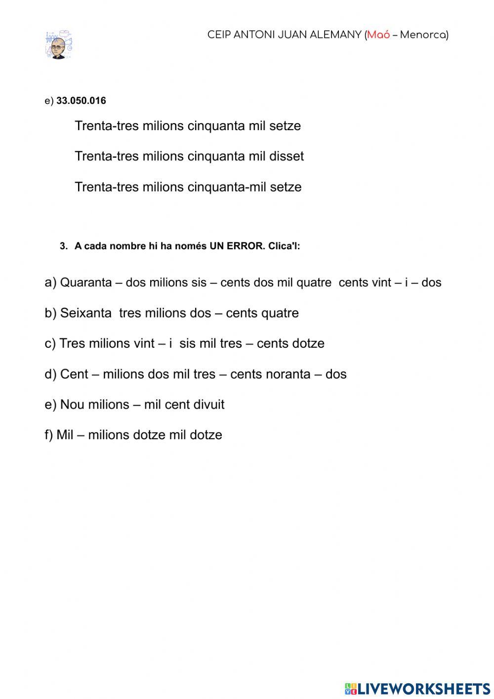 Escriptura en lletres nombres milions