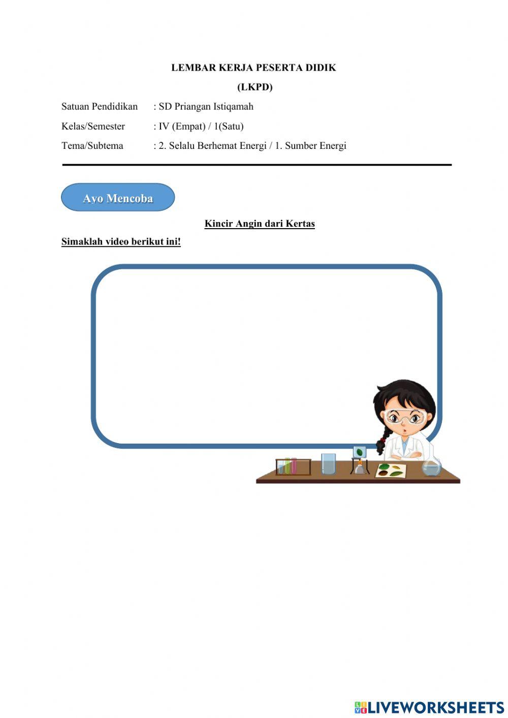 LKPD Kelas 4 Tema 2 Subtema 1 Pembelajaran 3