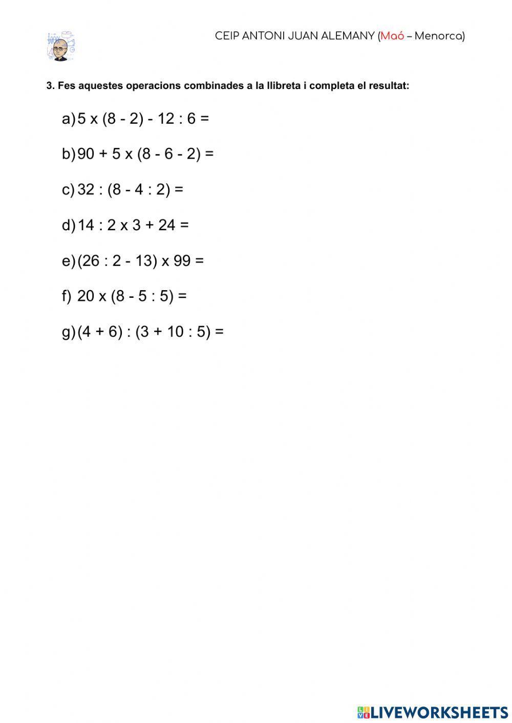 Operacions combinades