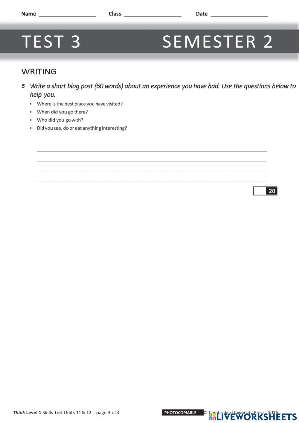 Think Test Elementary 3.2 (sem2)