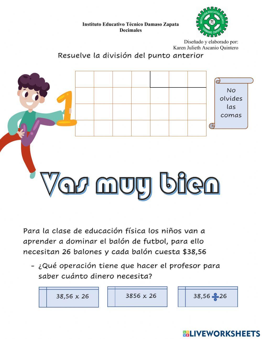 Multiplicación y División de números decimales