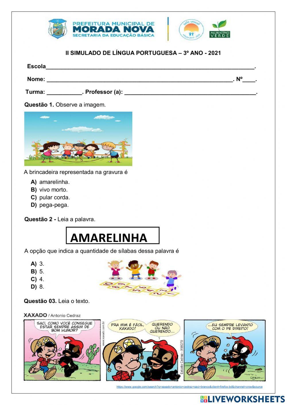 Simulado de português