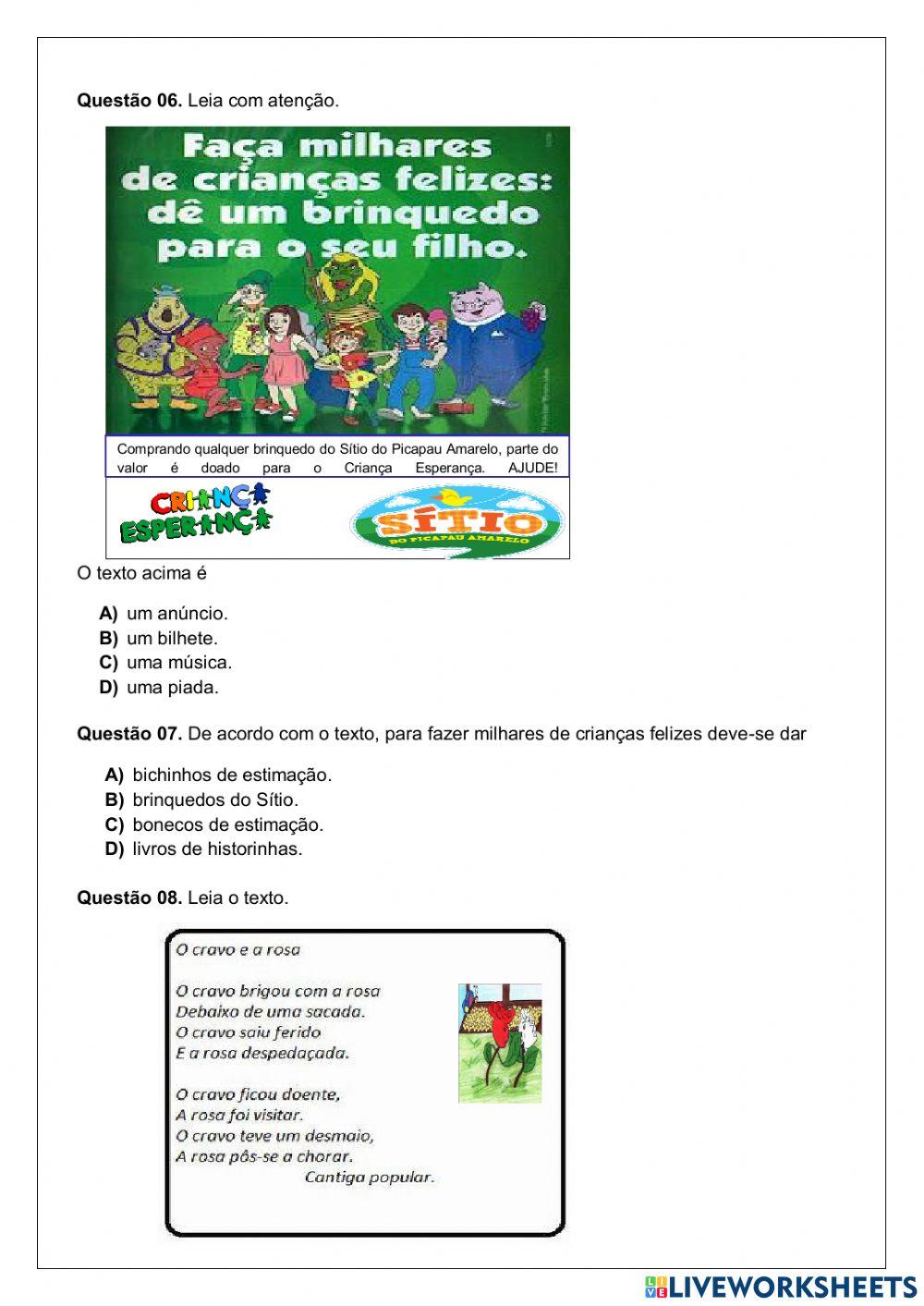 Simulado de português