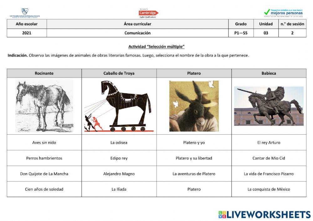 Animales y obras literarias