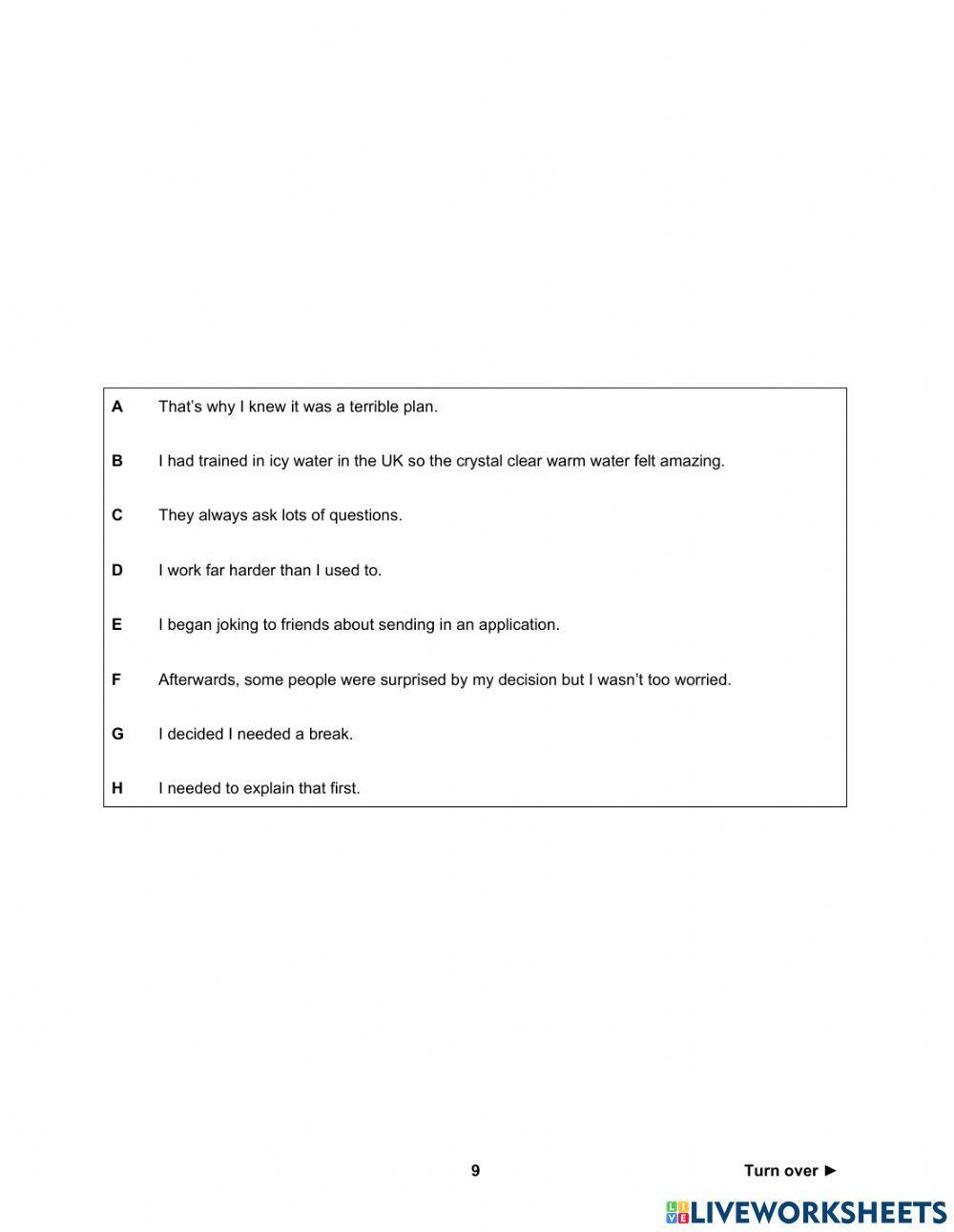 READING PET EXAM Part 3-4