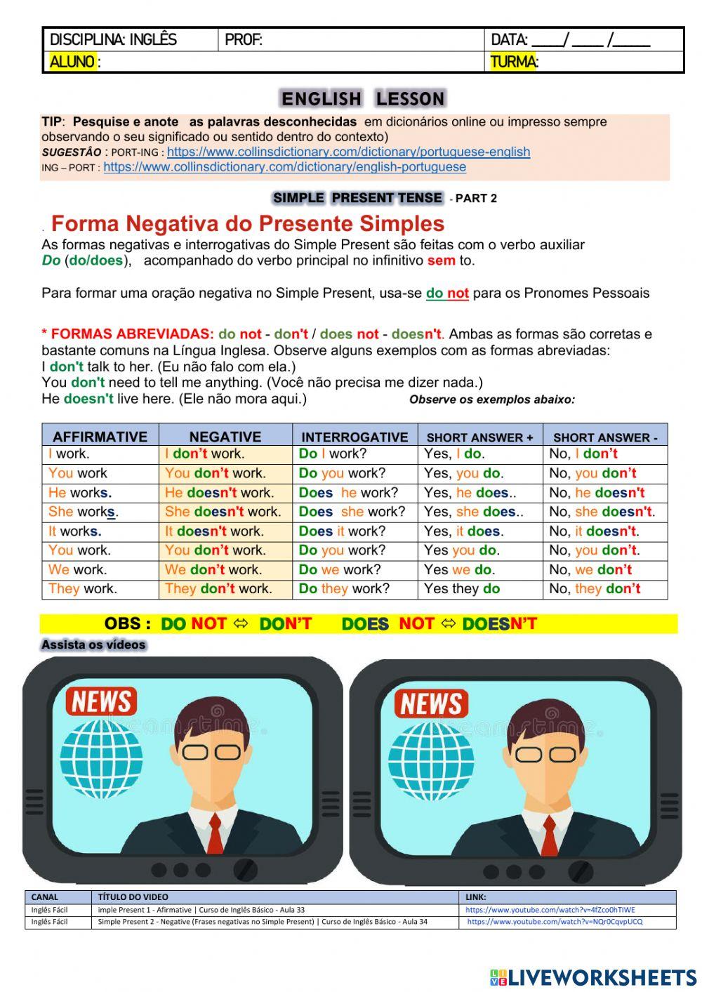 9º ano inglês agosto 1