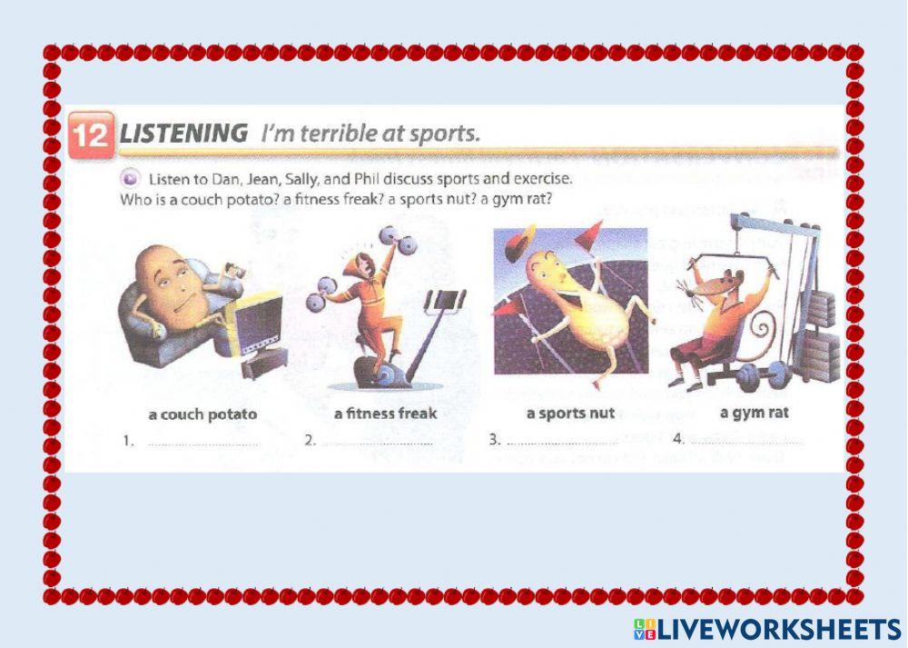 Listening exercise about sports