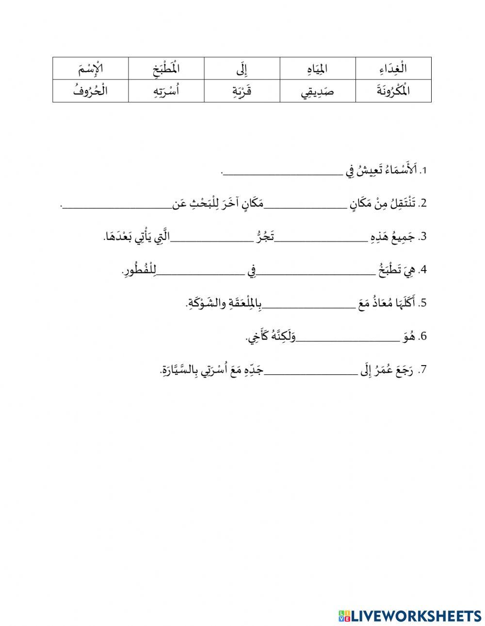  الْمَجْرُورَاتُ مِنَ الأَسْمَاءِ