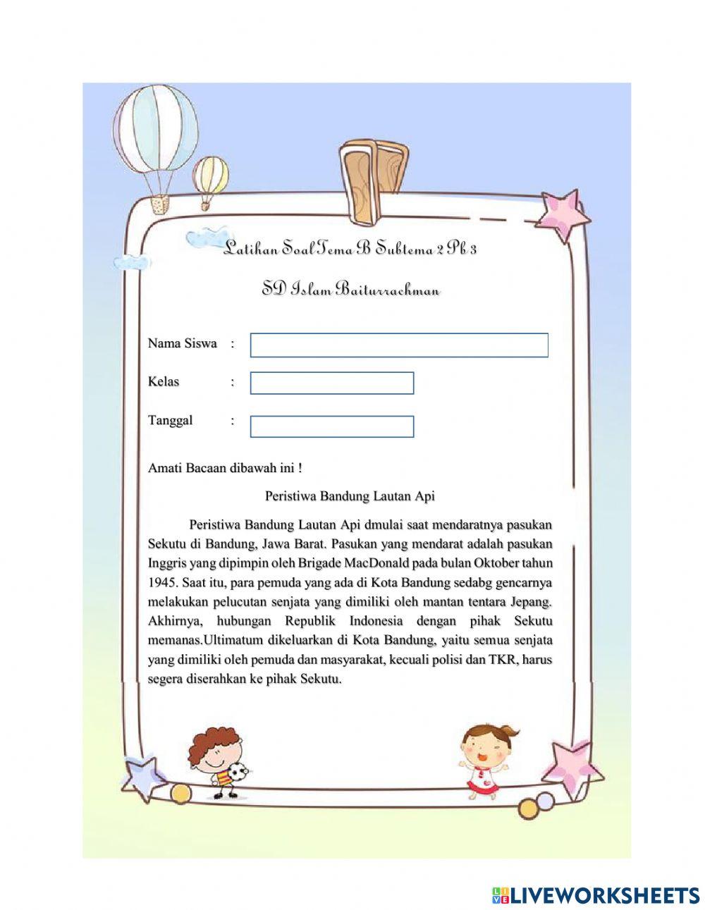 Latihan soal formatif tema b subtema 2 pb 3