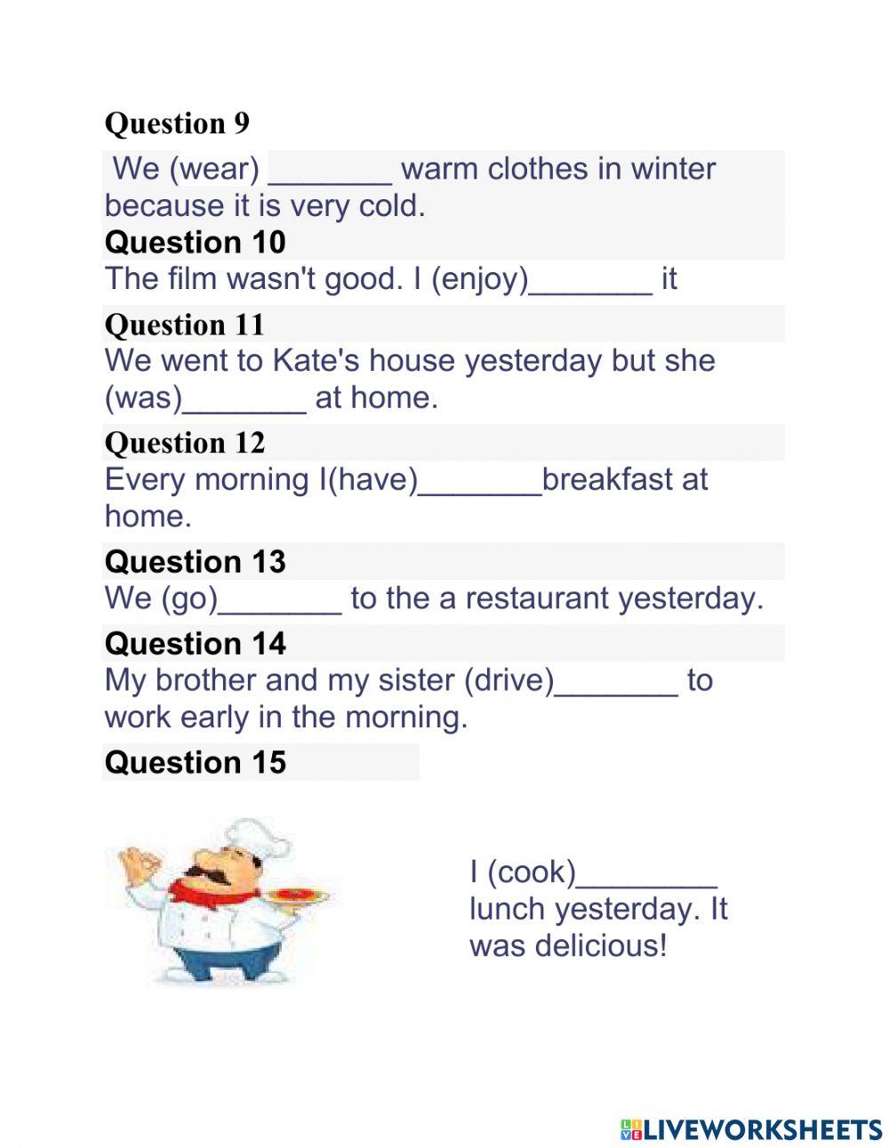 Past Simple Present Simple