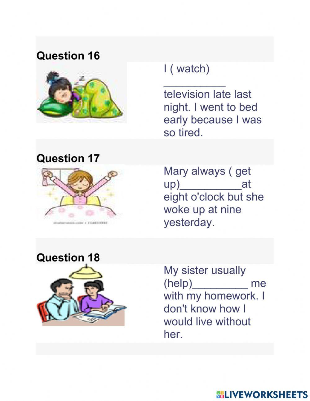 Past Simple Present Simple