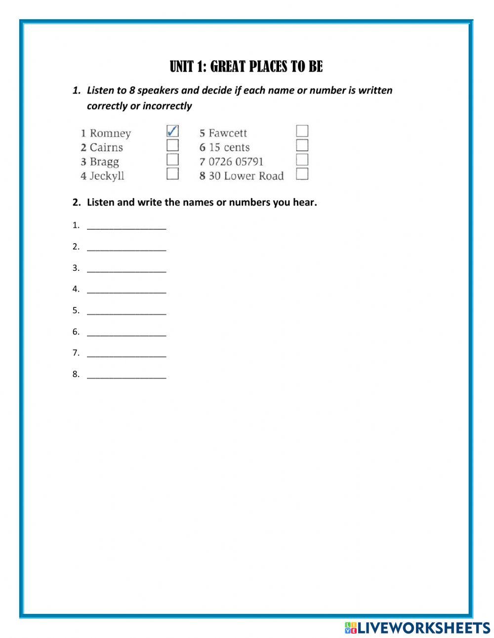Complete IELTS 4-5 Unit 1 Listening SB