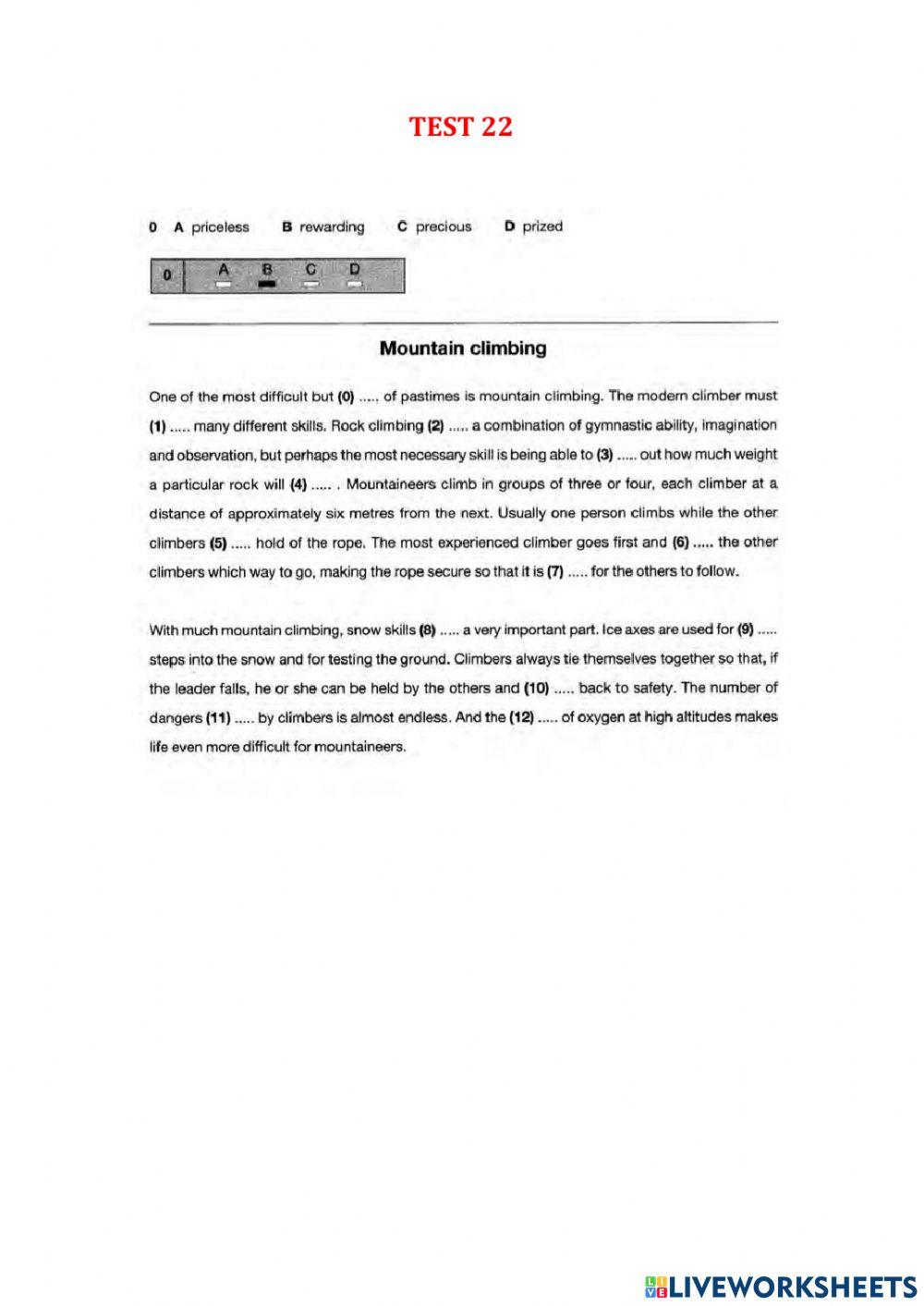 Use of English part 1 - Test 21-25