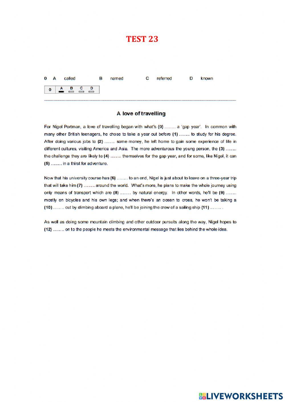 Use of English part 1 - Test 21-25