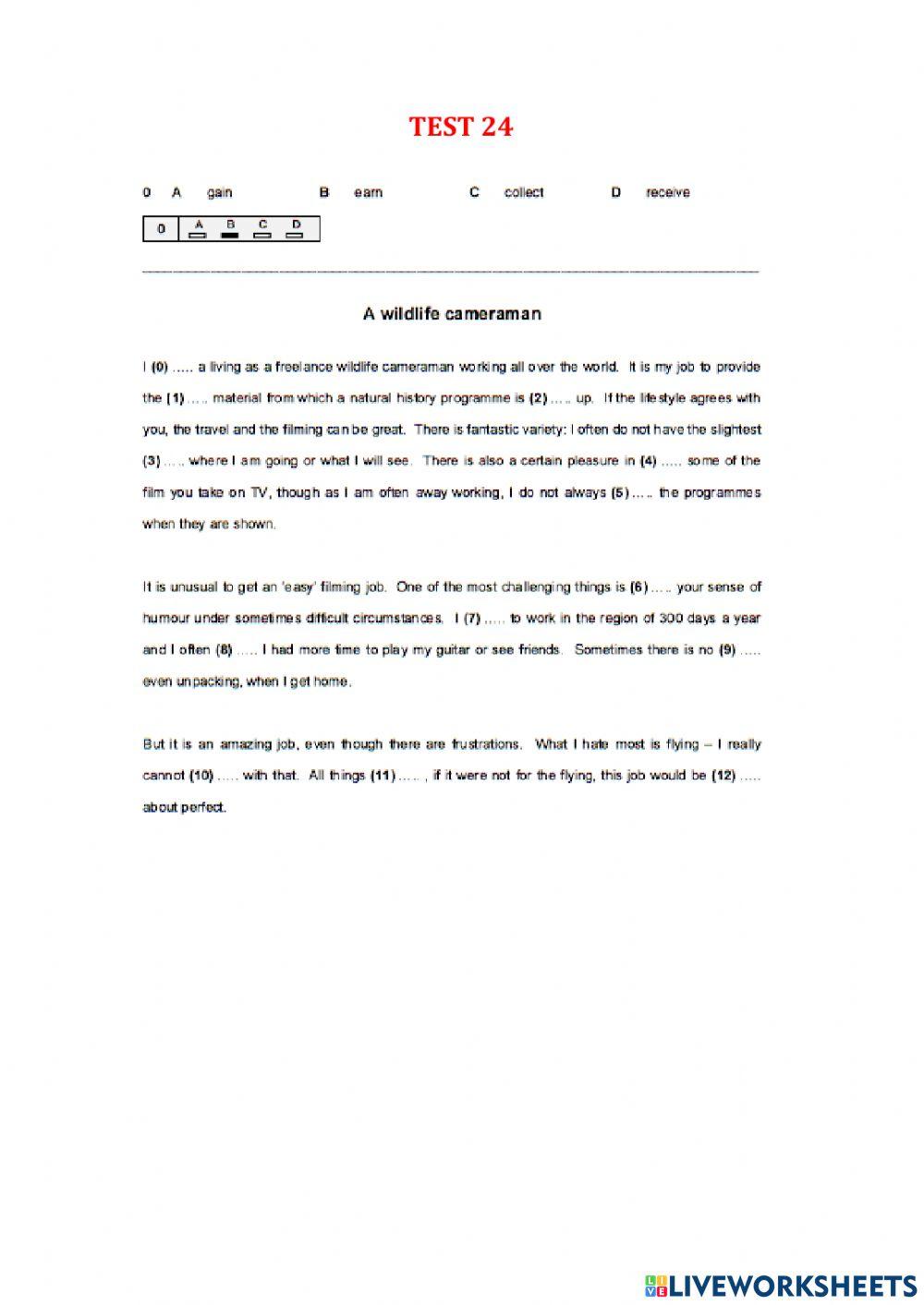 Use of English part 1 - Test 21-25