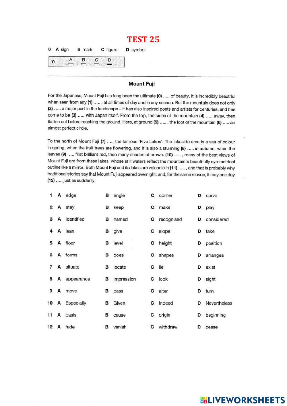 Use of English part 1 - Test 21-25