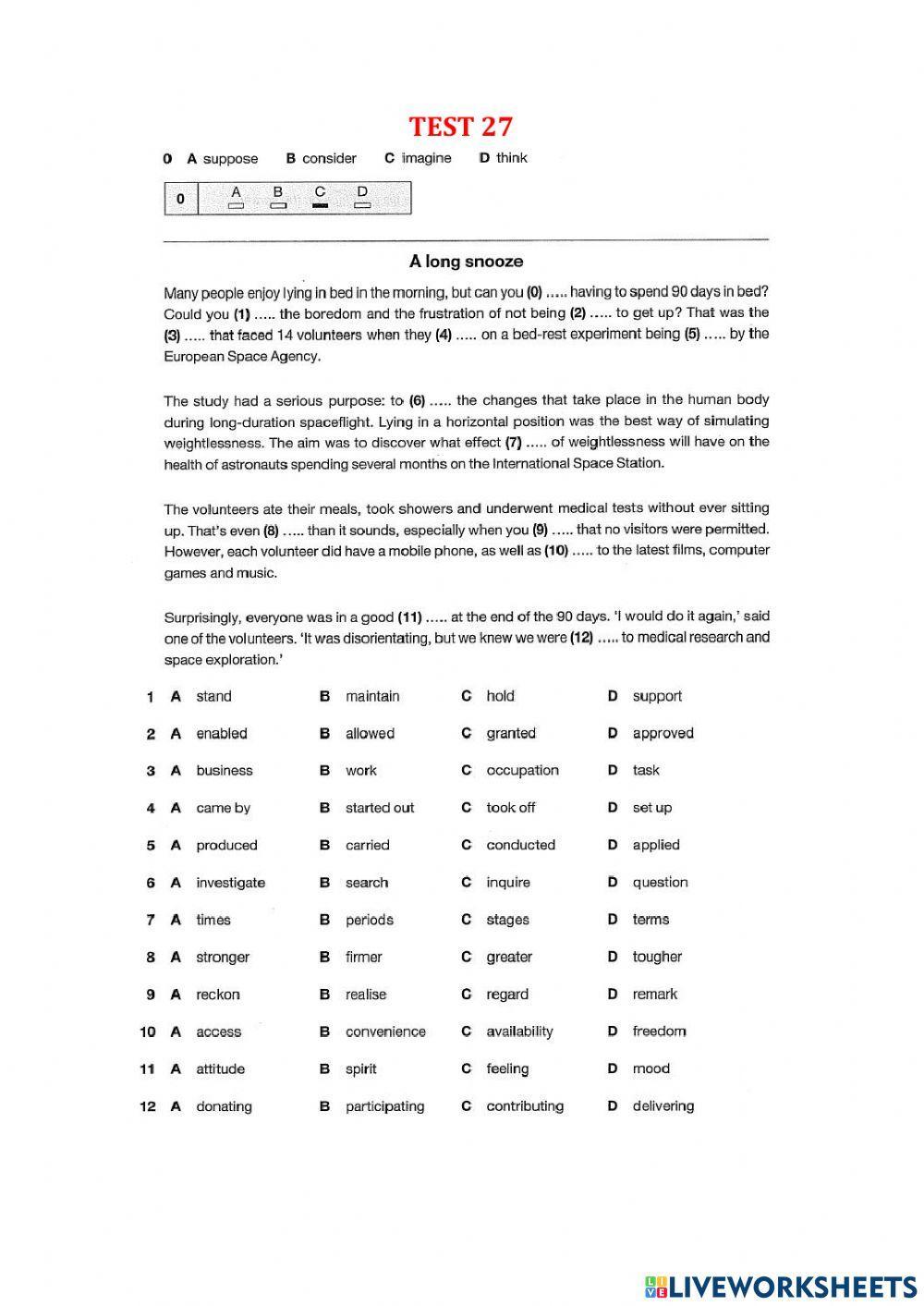 Use of English part 1 - Test 26-33