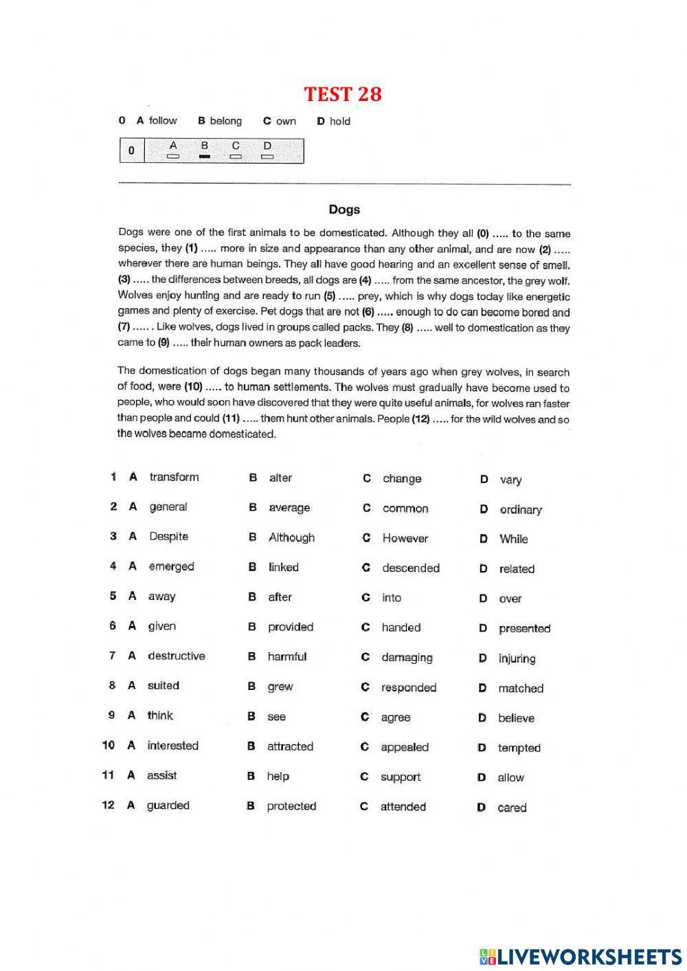 Use of English part 1 - Test 26-33