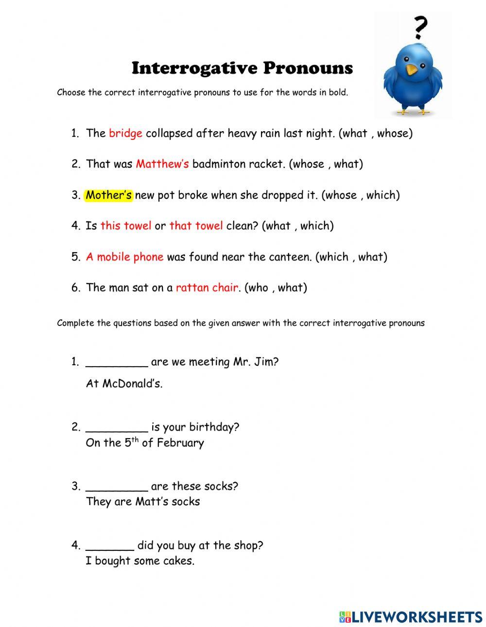 Interrogative Pronouns