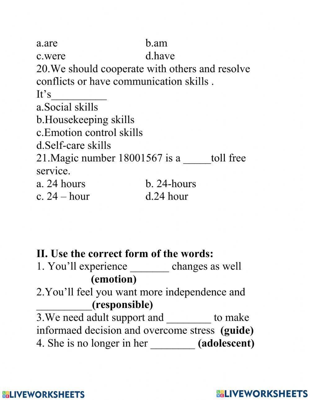 Grade 9 - Unit 3 - Teen stress and pressure