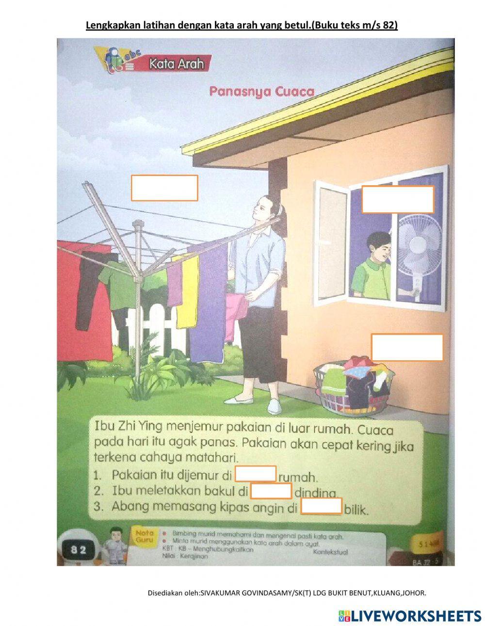 Kata arah Bahasa Melayu Tahun 2