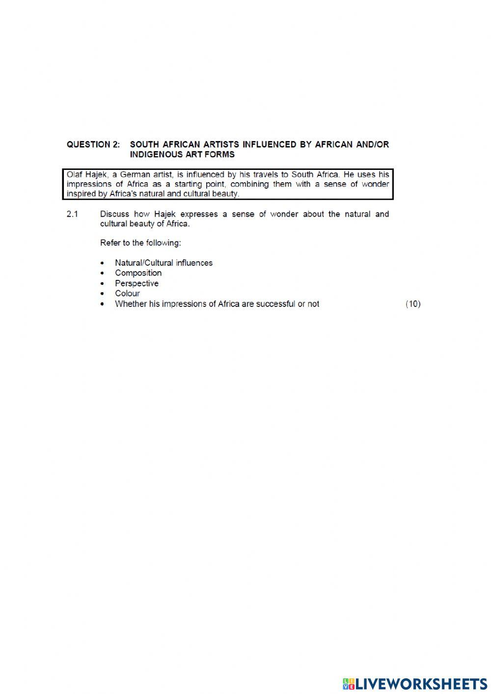 Visual art paper 1 part 1