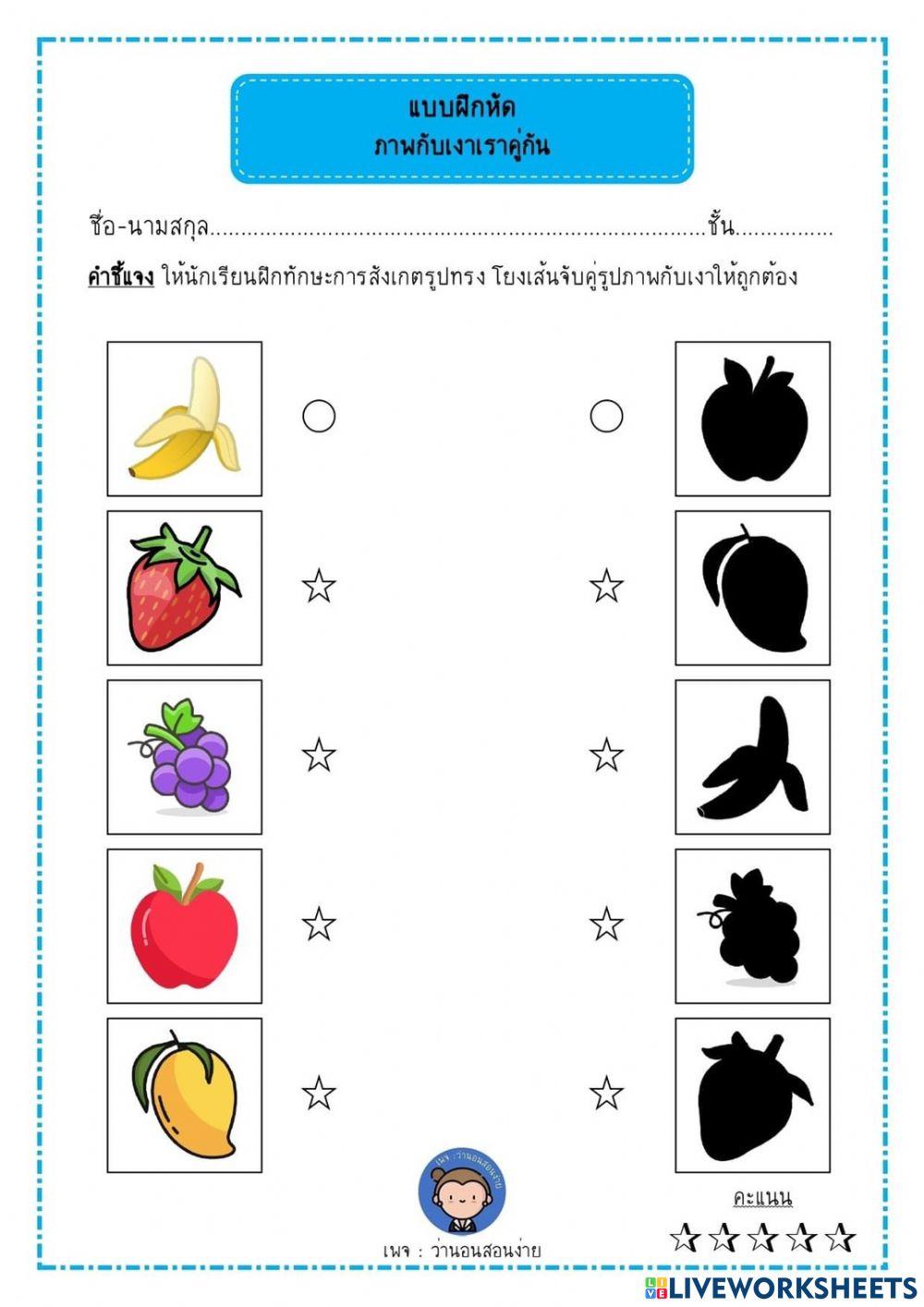 Worksheet 1: Fruits