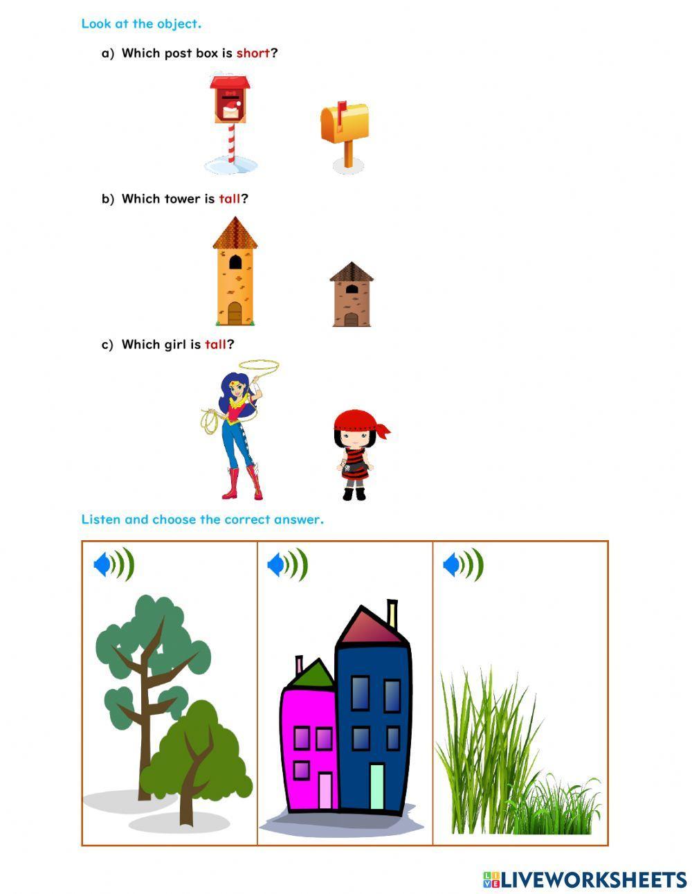 Pre Numbers : Size (Tall and Short)