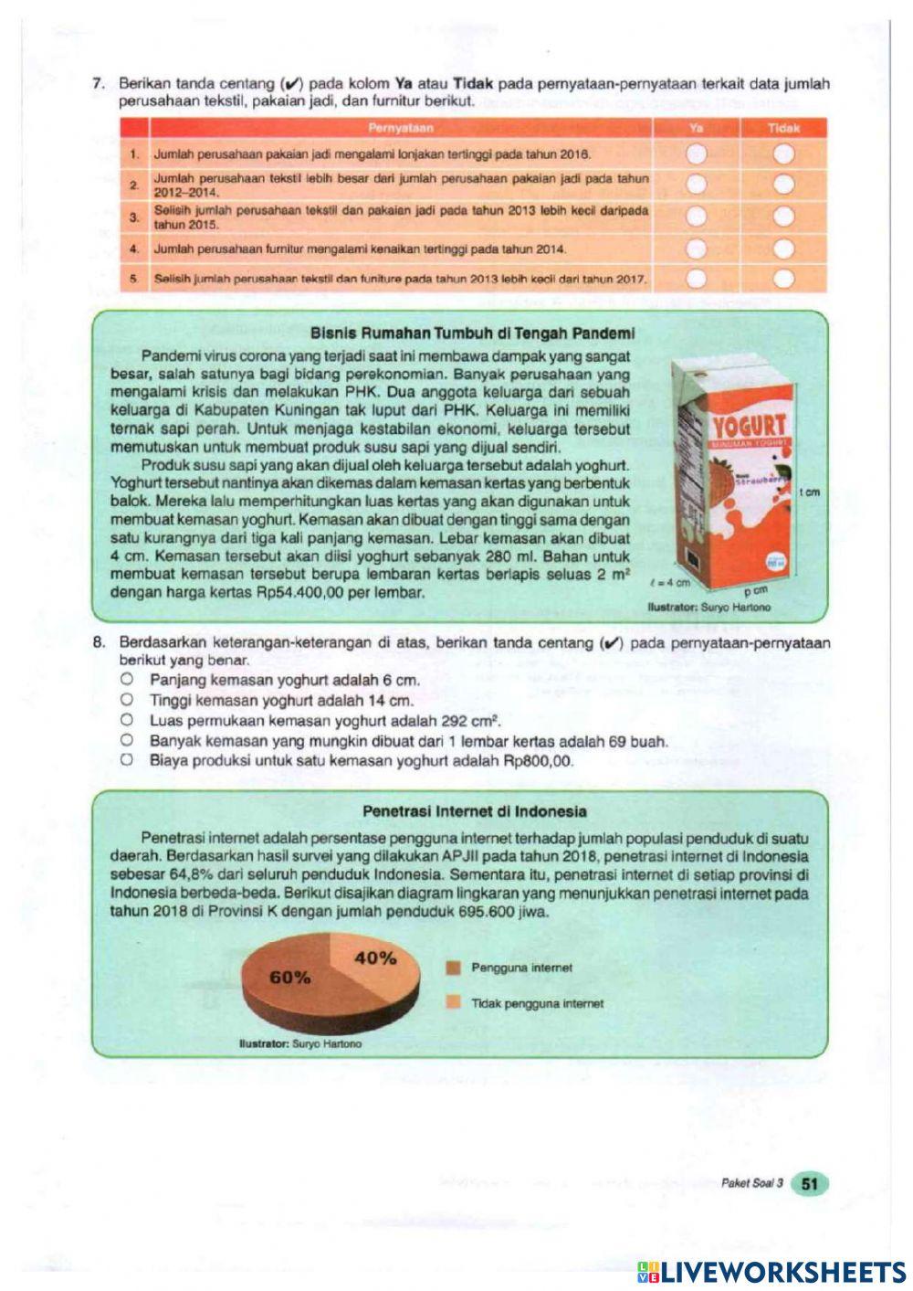 Latihan soal AKM Numerasi