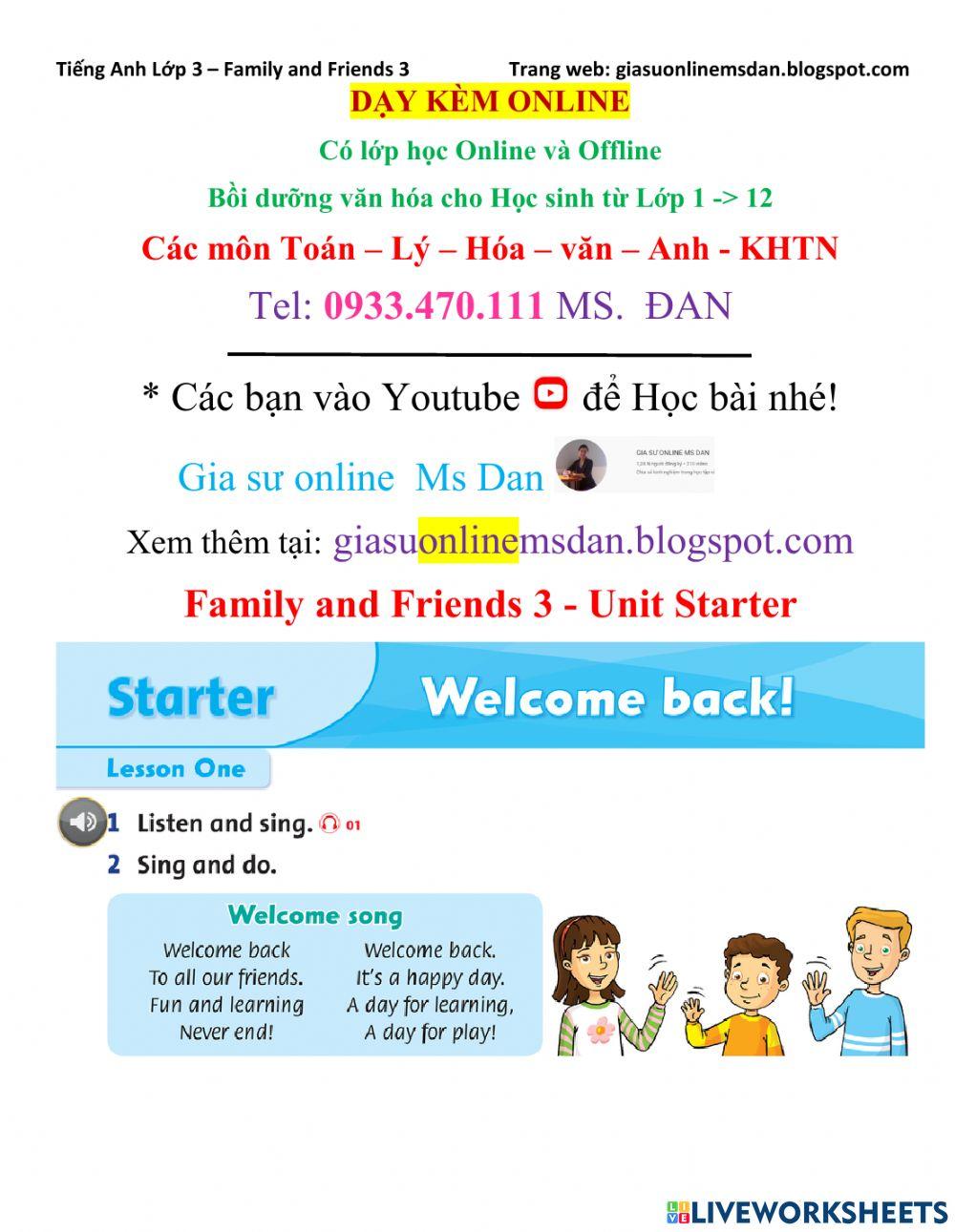 Family and Friend 3 - Unit Starter SB