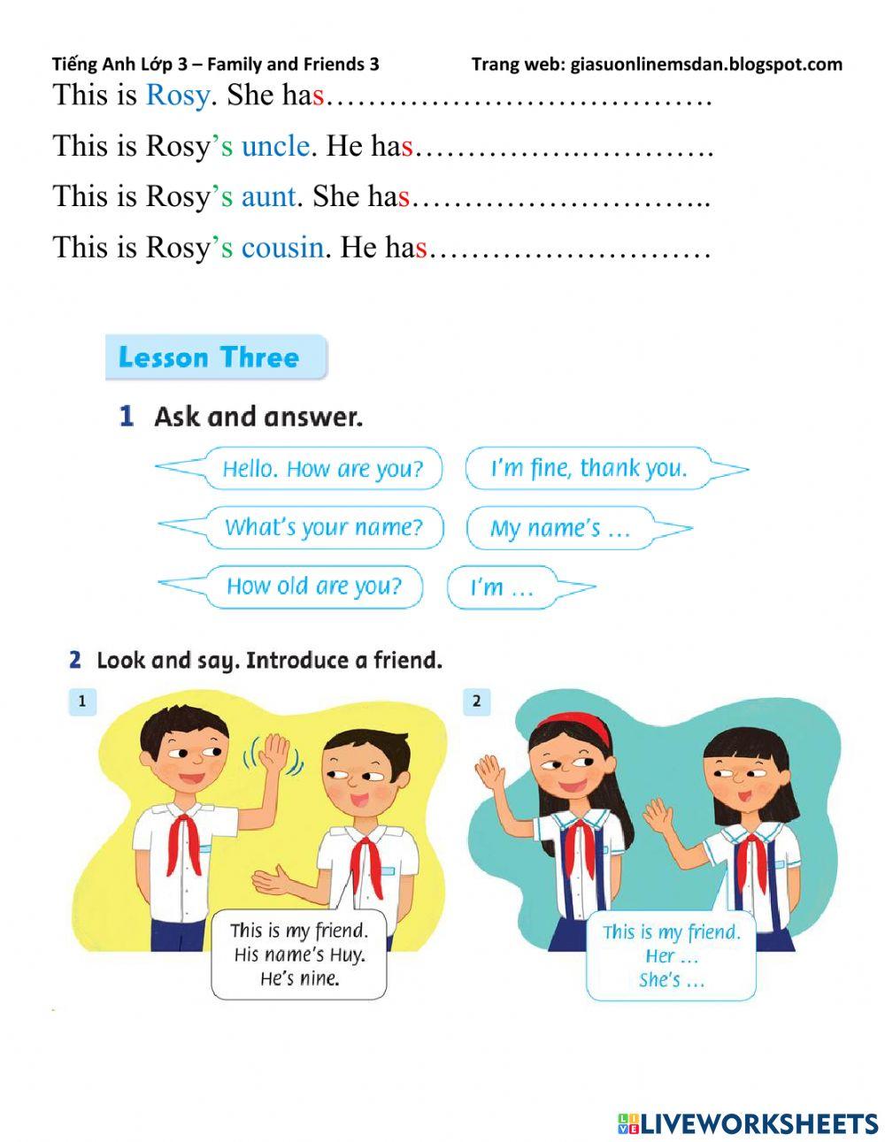 Family and Friend 3 - Unit Starter SB