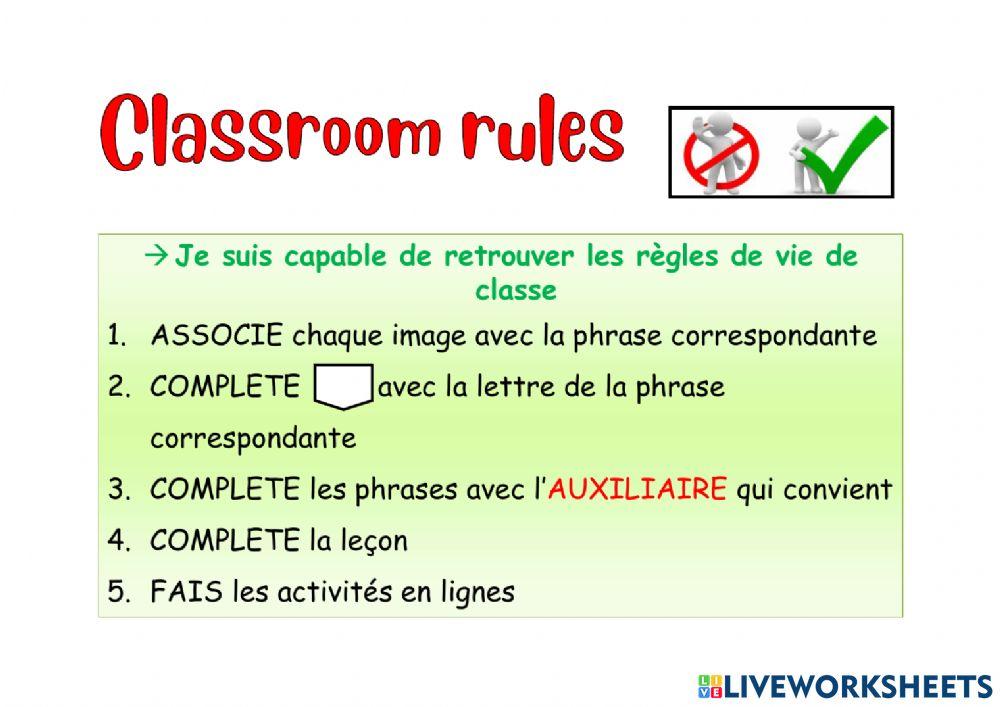 Classroom rules  - school