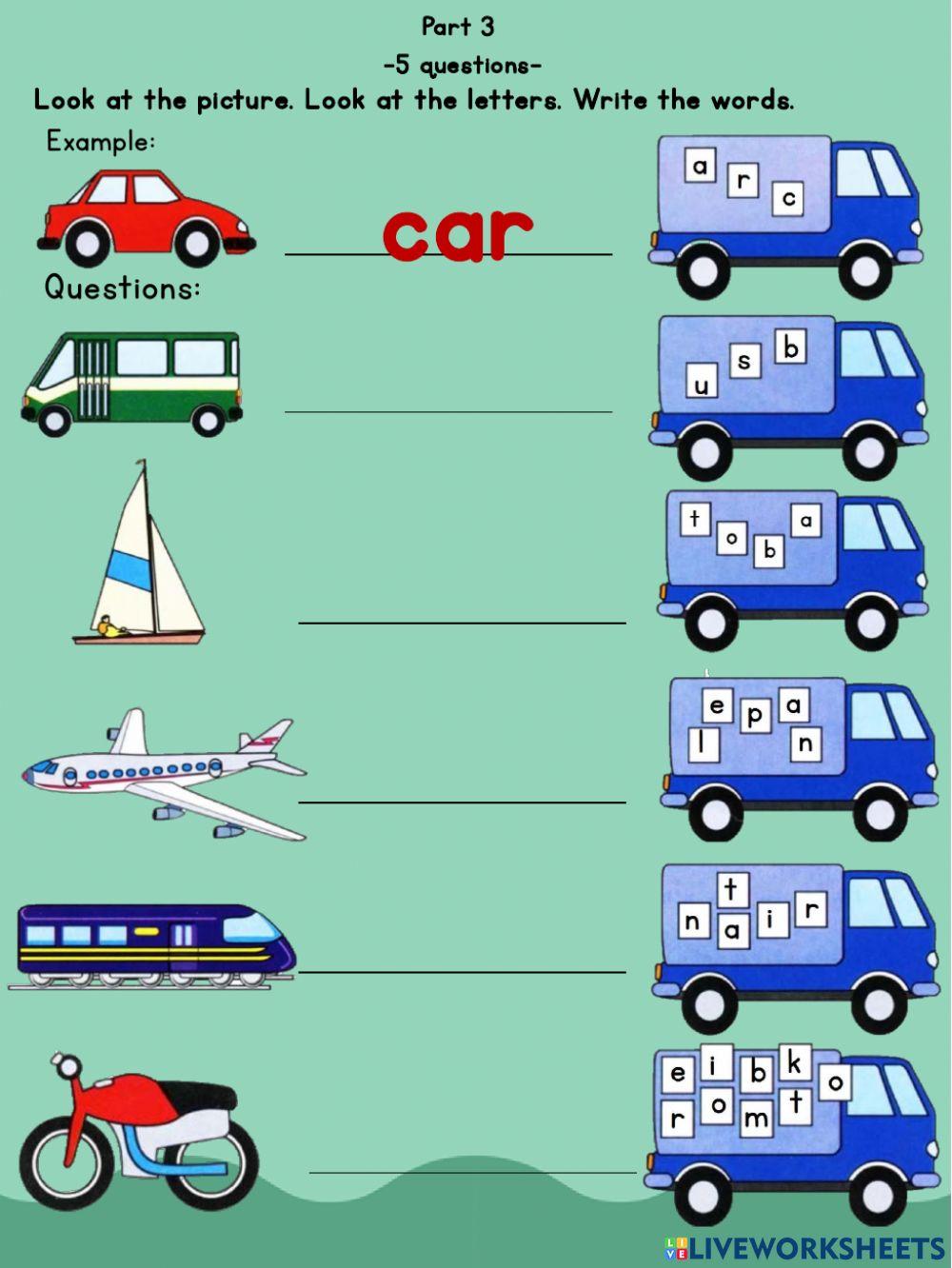 Starters A 1 Reading and Writing Part 1 2 3