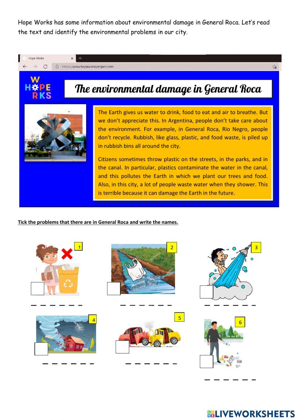Environmental problems in General Roca