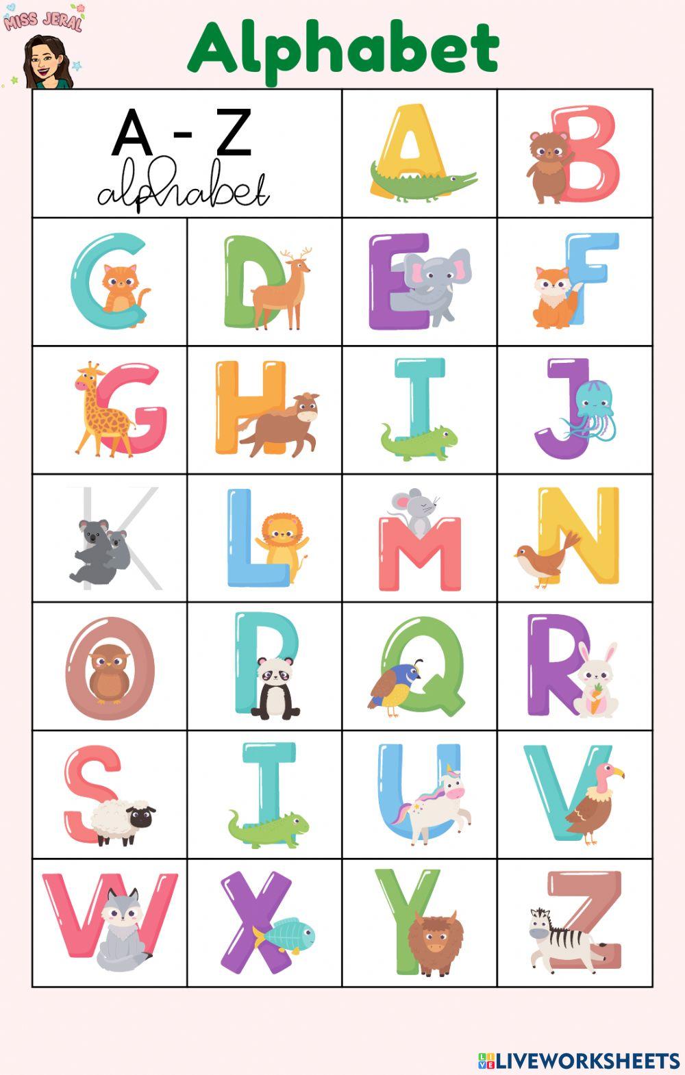Alphabet A to O