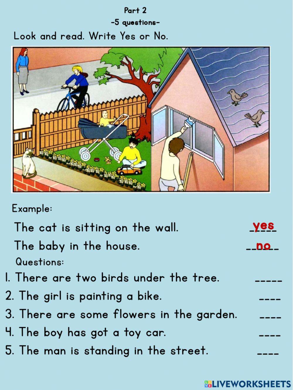 Starters A 2 Reading and Writing Part 1 2 3