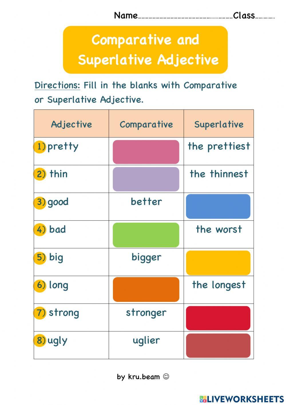 Comparative and Superlative Adjective