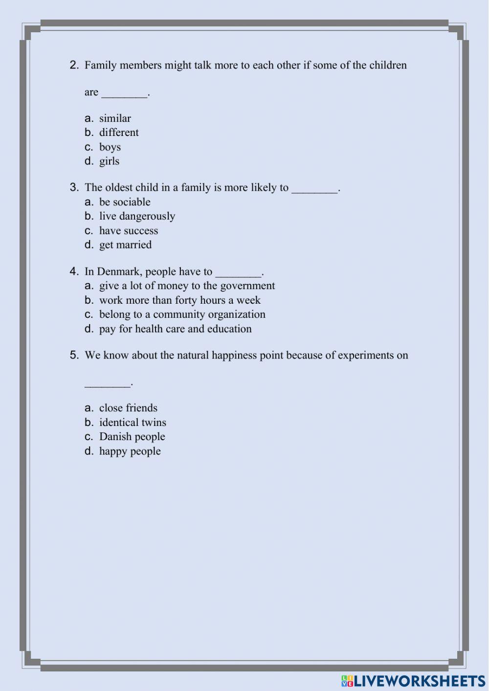 Secrets to a long life