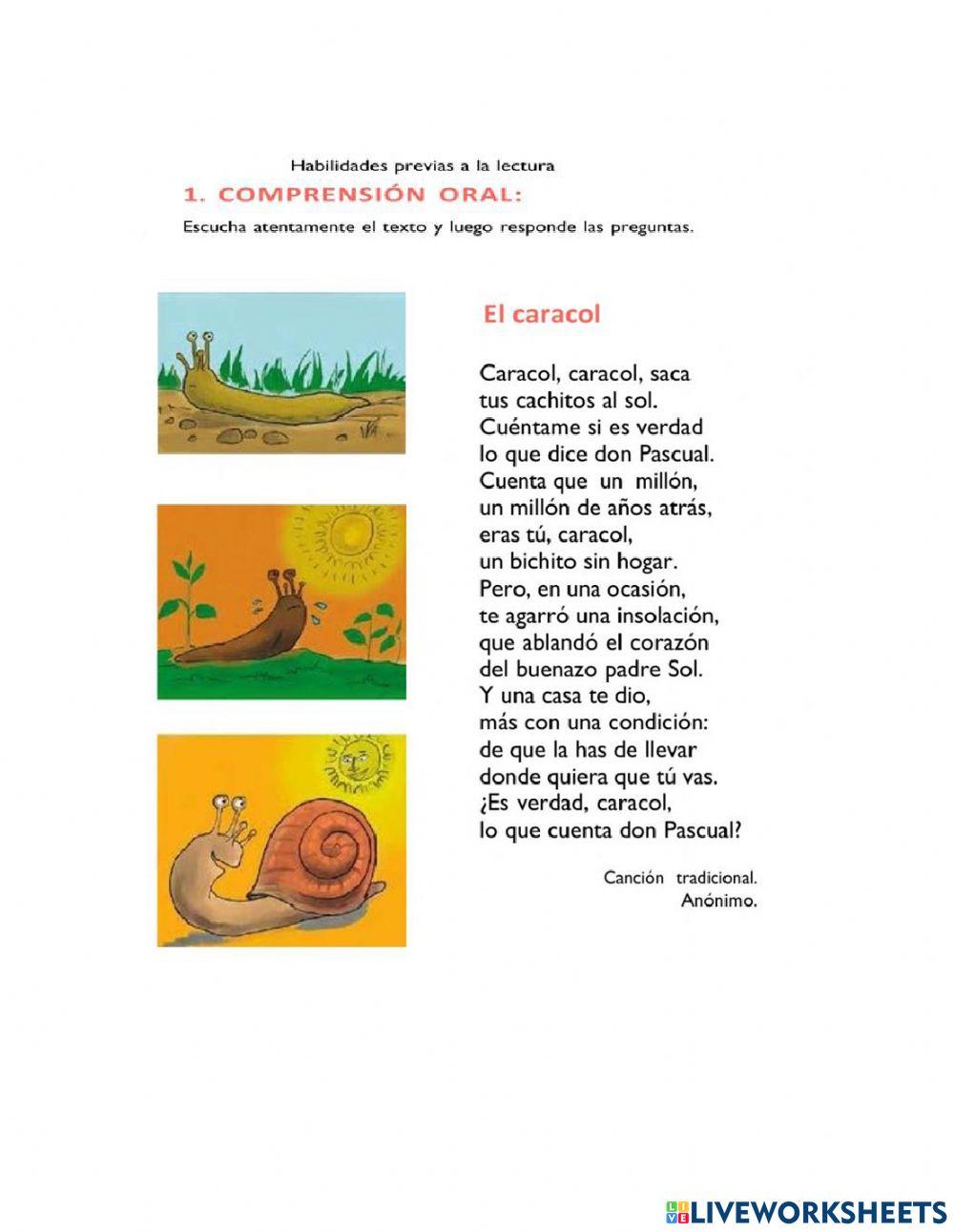 Poema El Caracol