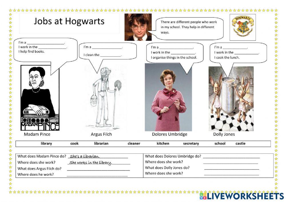 4th KIDS A - Jobs at Hogwarts