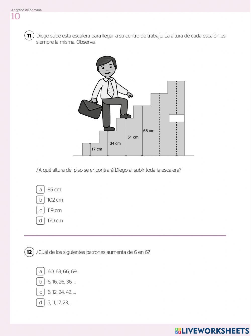 Evaluación diagnóstica 4to de primaria parte 1